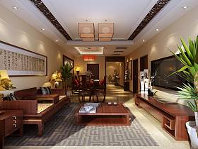 中式古典客厅沙发茶几设计案例