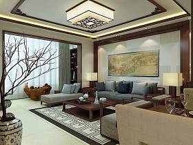 中式中式风格背景墙沙发图片