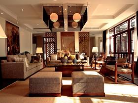 中式客厅沙发茶几装修图