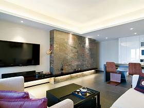现代简约客厅电视柜电视背景墙设计案例