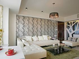 现代现代风格客厅背景墙沙发客厅沙发装修案例