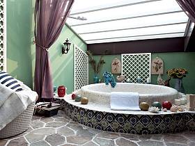 地中海地中海风格浴室窗帘效果图