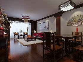 中式客厅餐厅沙发设计案例展示