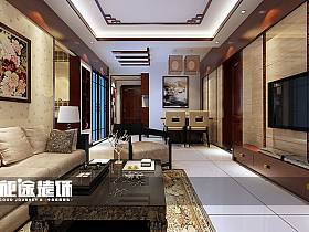 中式中式风格客厅三居设计图
