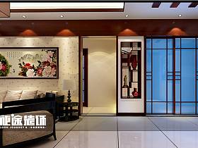 中式中式风格客厅过道三居设计图
