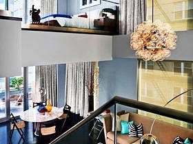 现代客厅卧室阳台休闲区跃层设计案例