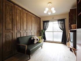 清新自然现代典雅客厅窗帘沙发木门设计案例展示
