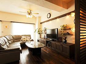 欧式田园清新温馨典雅浪漫客厅沙发植物电视柜茶几装修效果展示