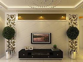 欧式复古温馨典雅奢华背景墙植物电视背景墙案例展示