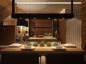 现代简约新中式餐厅装修案例