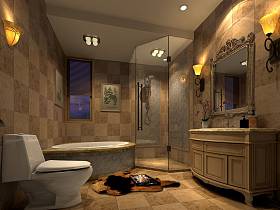 欧式卫生间浴室淋浴房设计图