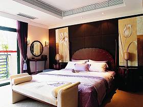 现代简约中式东南亚混搭卧室设计案例