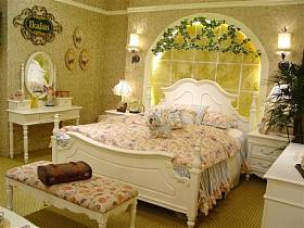田园美式美式风格卧室白色家具设计方案
