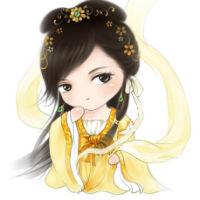 长发飘飘的卡通美女古风头像图片