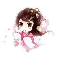 长发飘飘的卡通美女古风头像图片