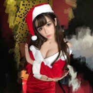 穿圣诞装的清纯萌妹子qq头像图片