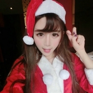 穿圣诞装的清纯萌妹子qq头像图片