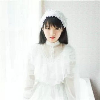 小清新长发微信女生纯白色头像图片
