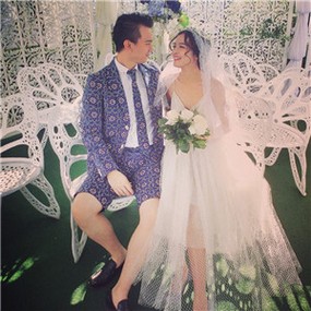 甜蜜幸福的情侣微信唯美婚纱头像图片