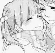 简约手绘卡通情侣黑白qq头像图片