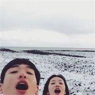 90后可爱嘟嘴情侣自拍qq头像图片