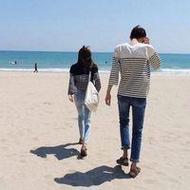 海边度假的情侣清新唯美qq头像图片