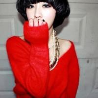 长相甜美的微信女生红色头像图片