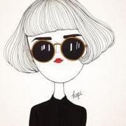 简约手绘动漫女生人物头像图片