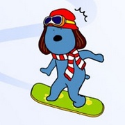 顽皮好奇的蓝色卡通狗狗头像大全