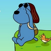 顽皮好奇的蓝色卡通狗狗头像大全