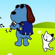 顽皮好奇的蓝色卡通狗狗头像大全