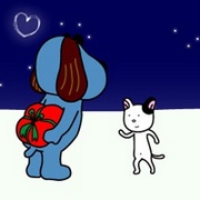 顽皮好奇的蓝色卡通狗狗头像大全