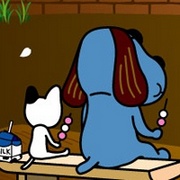 顽皮好奇的蓝色卡通狗狗头像大全