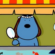 顽皮好奇的蓝色卡通狗狗头像大全