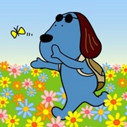 顽皮好奇的蓝色卡通狗狗头像大全