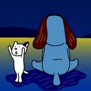 顽皮好奇的蓝色卡通狗狗头像大全