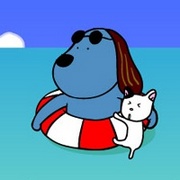 顽皮好奇的蓝色卡通狗狗头像大全