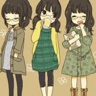 可爱二次元的动漫三姐妹qq头像大全