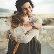 甜美幸福的欧美情侣qq接吻头像图片