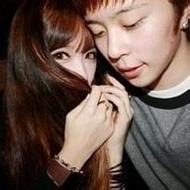 夕阳下的小清新情侣qq接吻头像图片