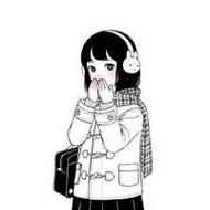 简约好看的qq卡通女生黑白头像图片