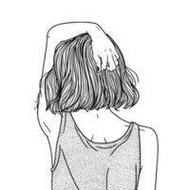 简约好看的qq卡通女生黑白头像图片